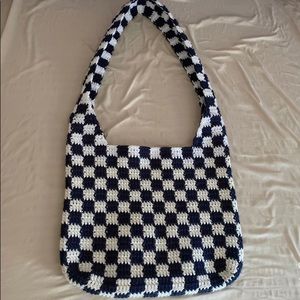 Crochet checkered bag